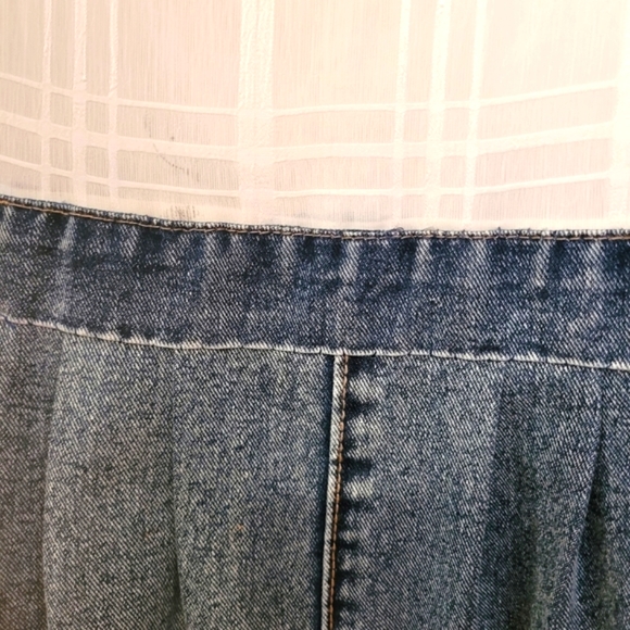 HANDMADE❤UPCYCLED "ONE (of a) KIND DENIMco" BOHO & DENIM DRESS SZ 6-8 - Picture 10 of 12